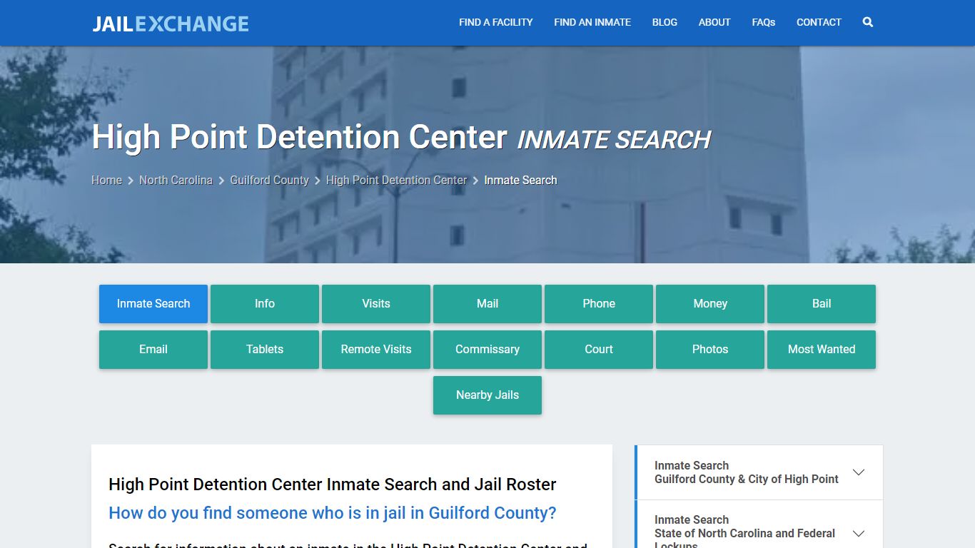 High Point Detention Center Inmate Search - Jail Exchange